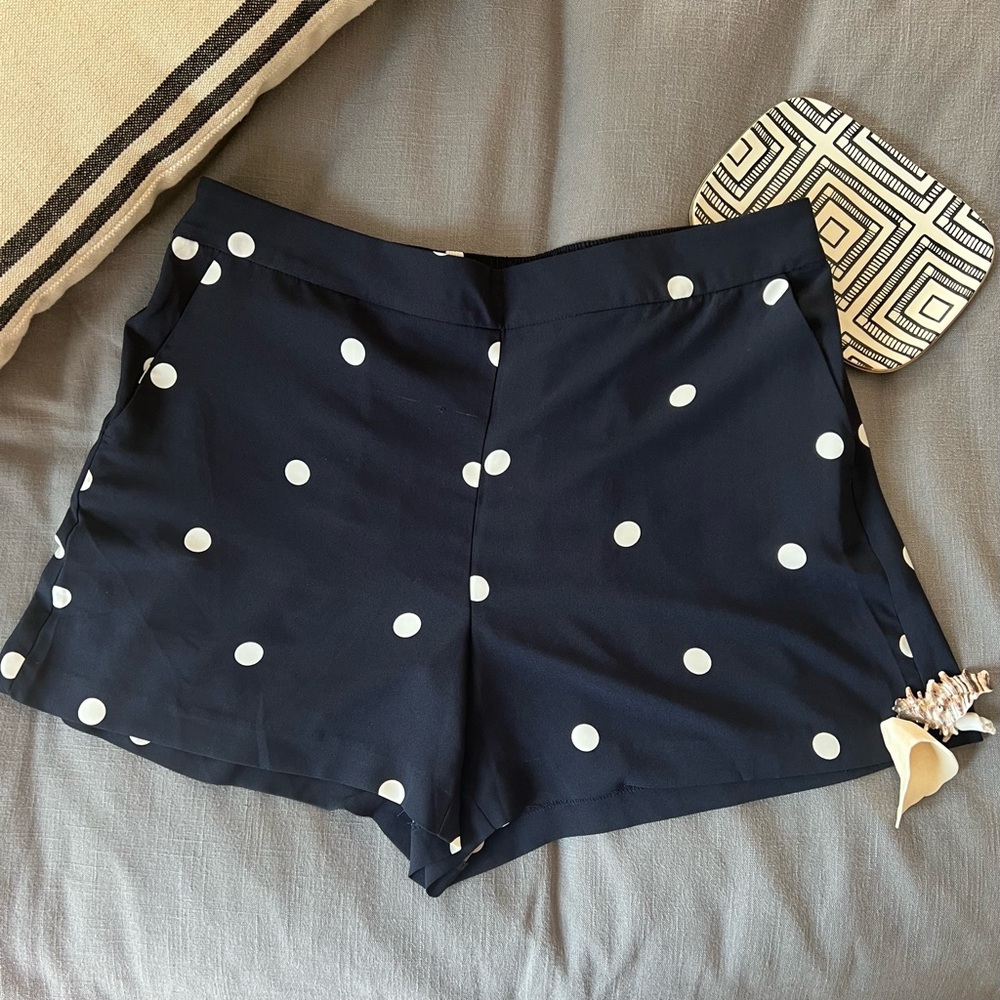 LOFT Outlet Polka Dot Navy Shorts